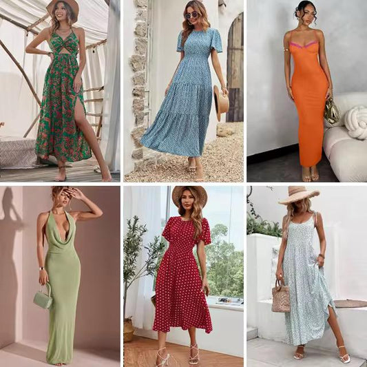 Wholesale Women’s Summer Casual Loose Dresses – Short Sleeve (Mixed Random Delivery)