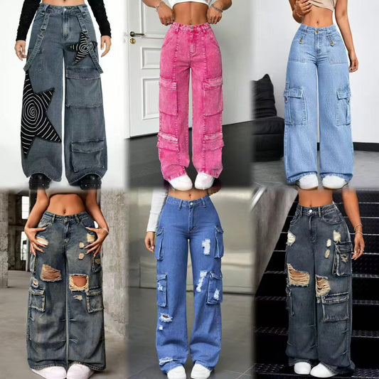 Wholesale Women’s Cotton Stretch Jeans – Solid Color Casual Trousers (Large Stock)