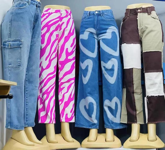 Wholesale Women’s Cotton Stretch Jeans – Solid Color Casual Trousers (Large Stock)