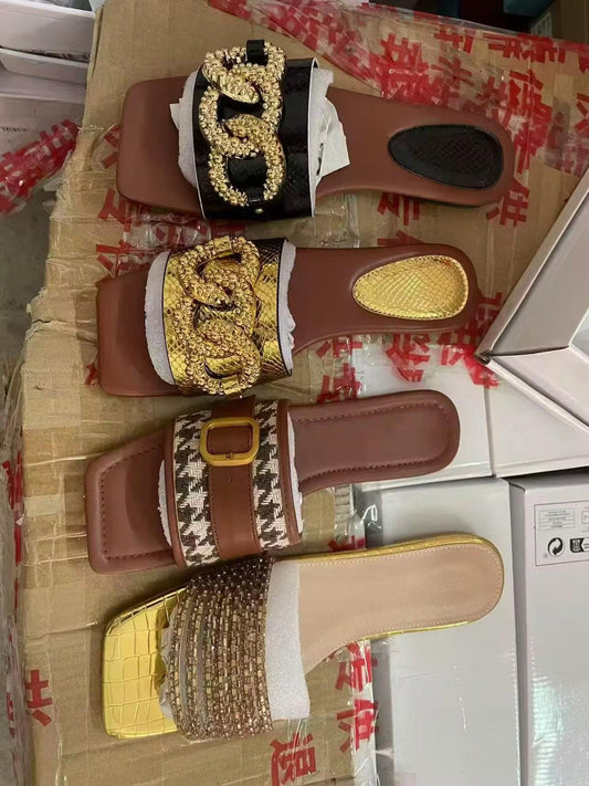 Wholesale Women’s Summer Slippers – Beach Flip Flops & Crystal Sandals (Random Delivery)