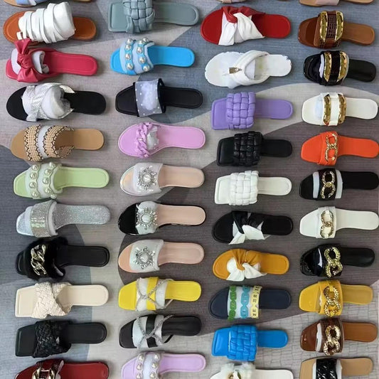 Wholesale Women’s Summer Slippers – Beach Flip Flops & Crystal Sandals (Random Delivery)